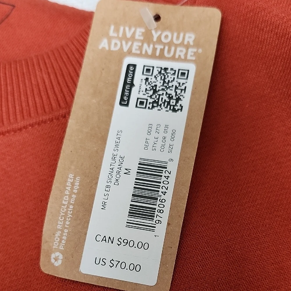 Eddie Bauer Men's Rust Crewneck Sweater NWT M Outdoor Casual Knit - Picture 7 of 7